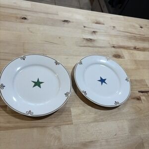 Vintage Pier 1 Celebration Accent 7 1/2 Inch Salad Dessert Plates Set Of 2